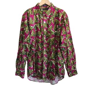 Ralph Lauren Chaps Vintage Flannel Tree Button Down Shirt